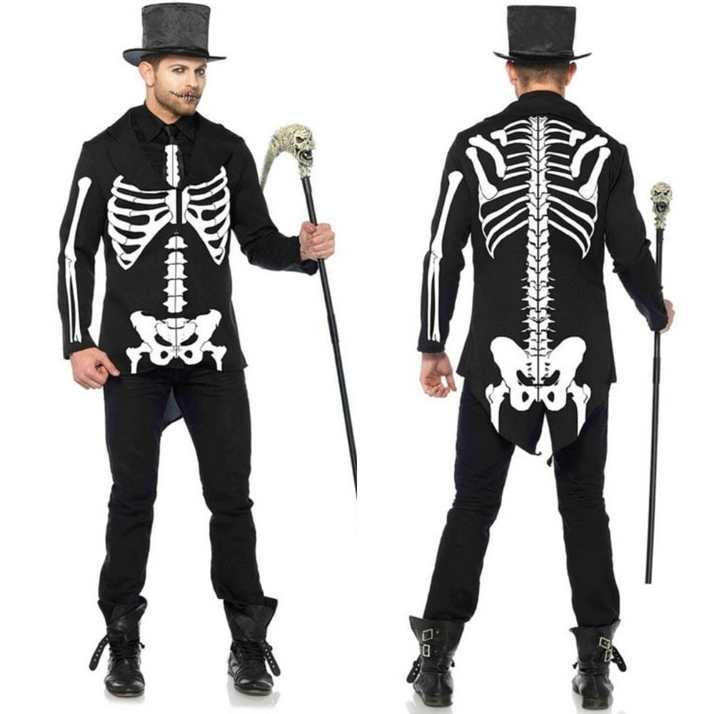 Leg Avenue Bone Daddy Skeleton Costume Tuxedo Jacket Men's‎ S Halloween Skull